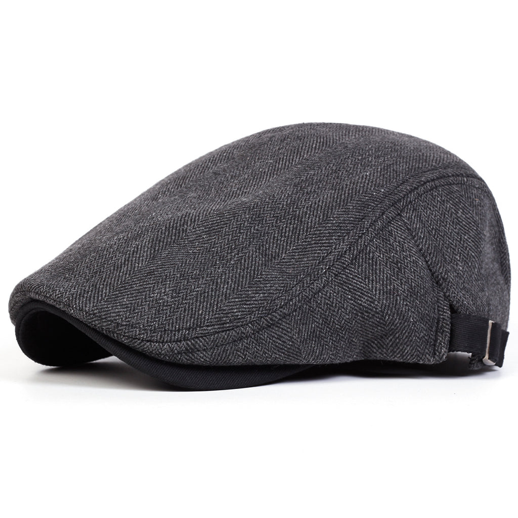 Herringbone Flat Cap Mens Retro Casual Hat