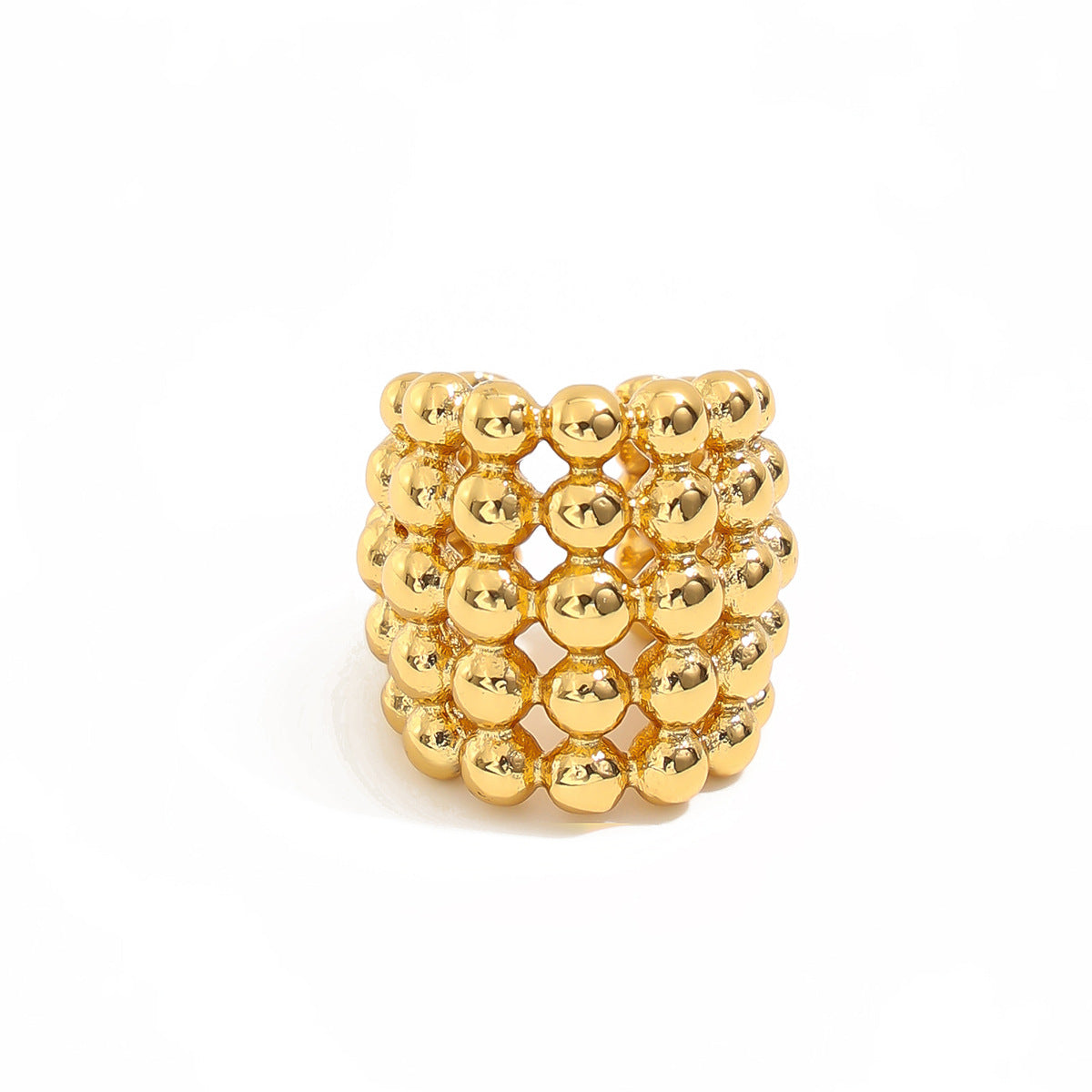 stainless steel multi-layer bead spliced ear cuff