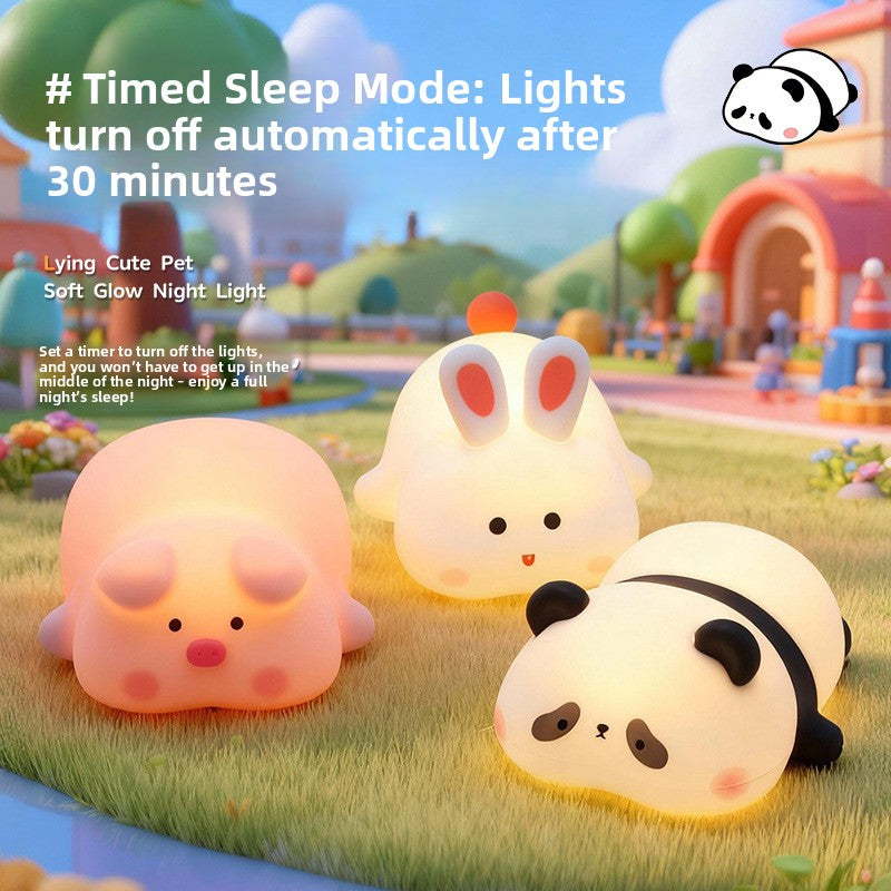 Cute night light silicone bedside bedroom sleep companion