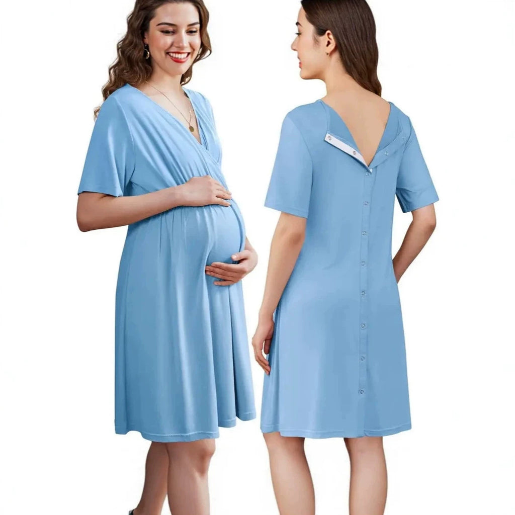 Loose V-Neck Short Sleeve Dress