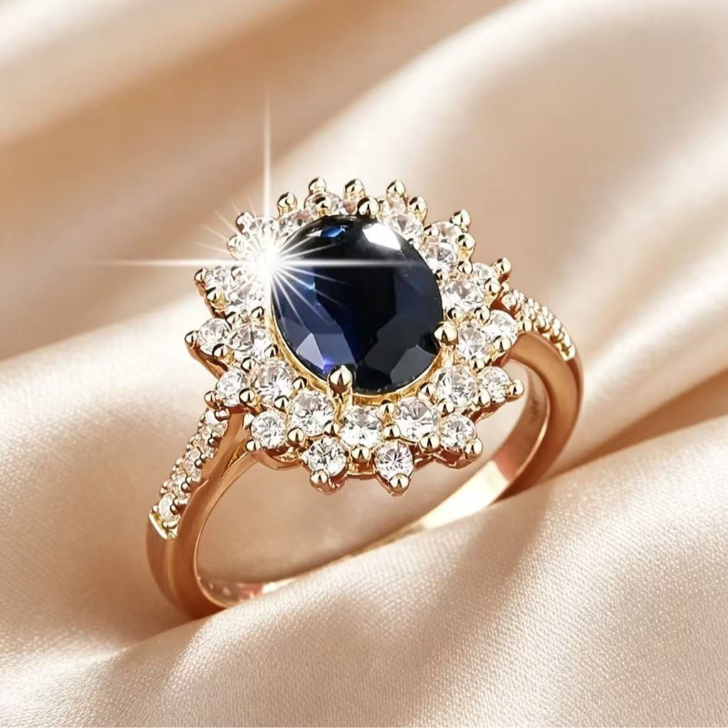 Floral Zircon Inlay Fashion Ring