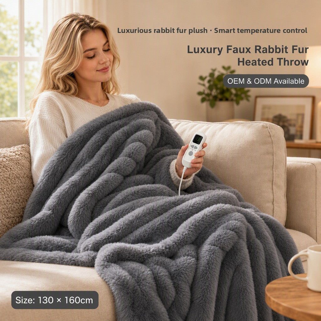 Rabbit Fur Electric Heating Blanket