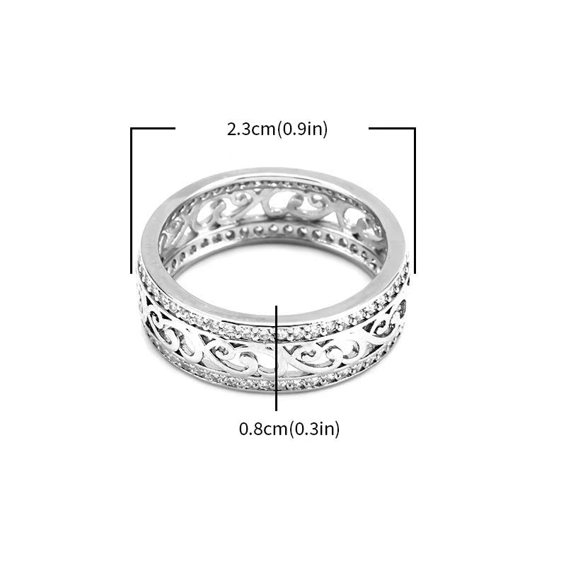 Hollow Geometric Copper Zircon Ring