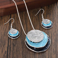 Geometric Layered Necklace and Earrings Set
