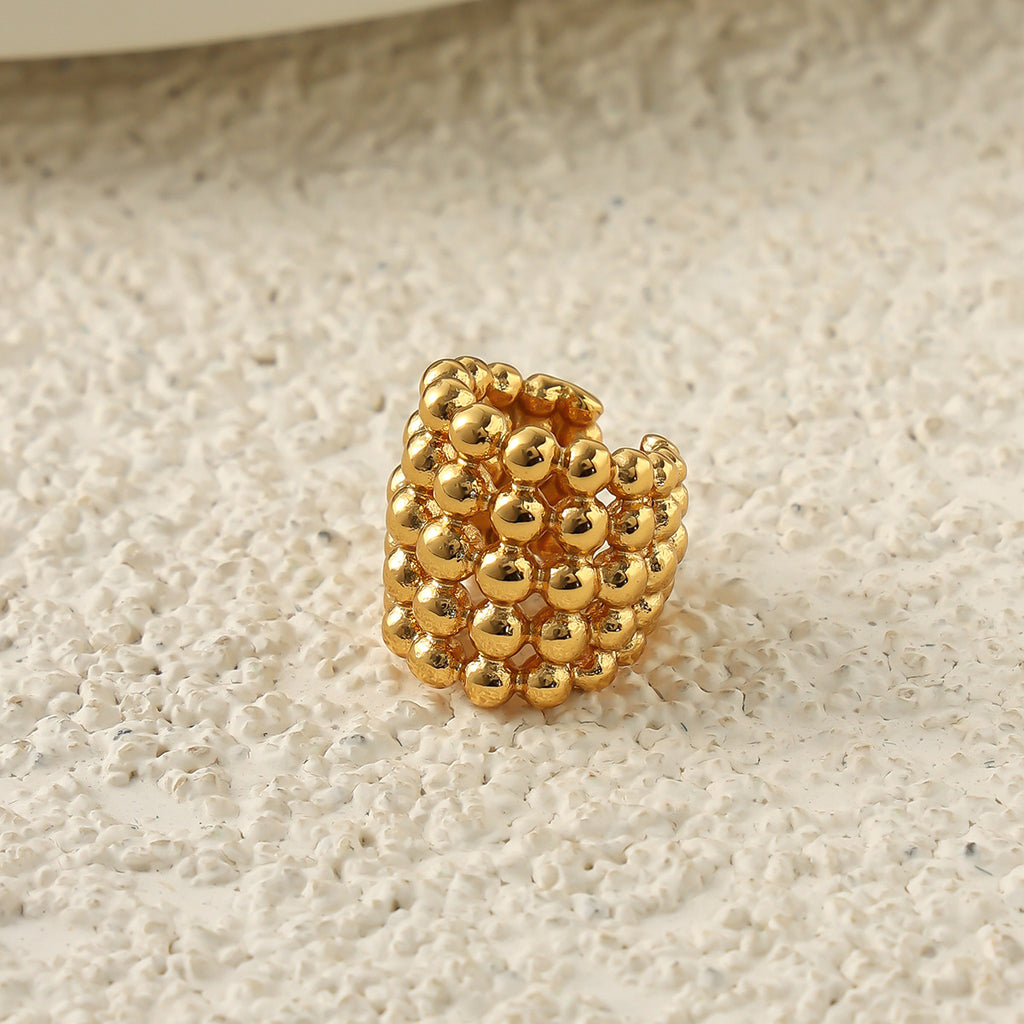 stainless steel multi-layer bead spliced ear cuff