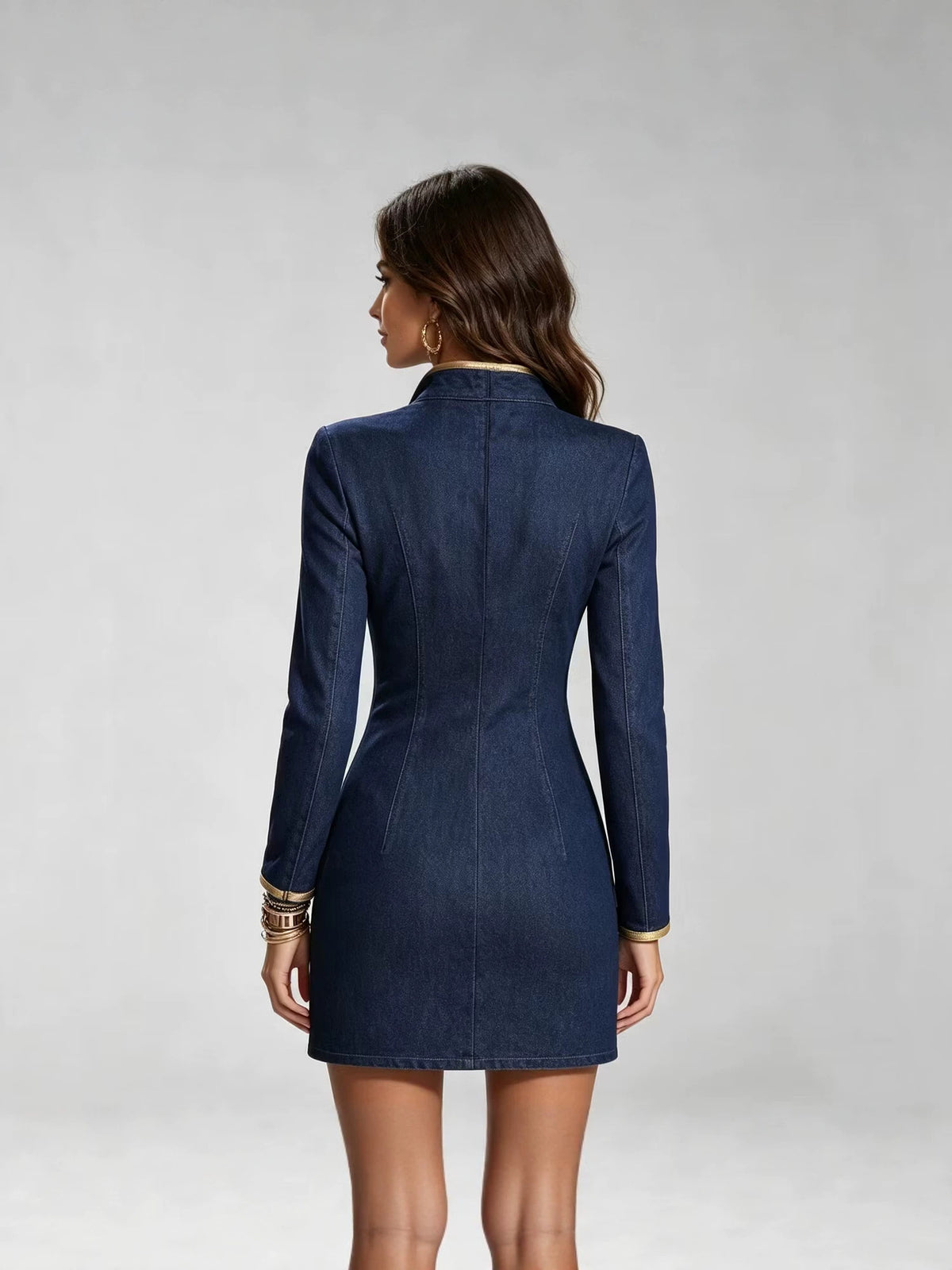 Women Long Sleeve Denim Dress