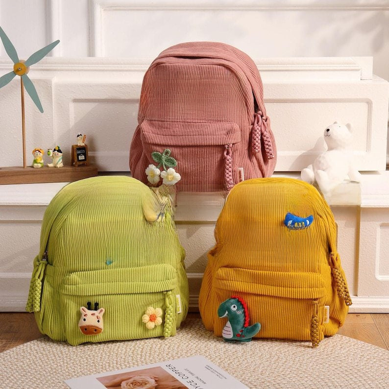 Handmade Custom Corduroy Backpack