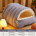 Plush Enclosed Pet Bed with Dual Mode