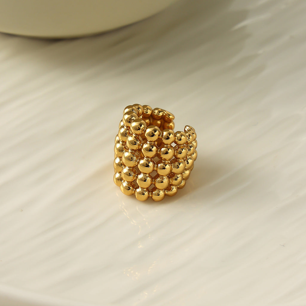 stainless steel multi-layer bead spliced ear cuff