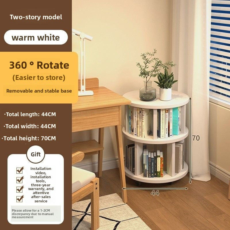 360-Degree Rotating Multi-Tier Bookshelf