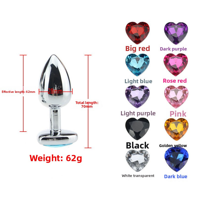Heart-Shaped Metal Anal Plug Sex Toy