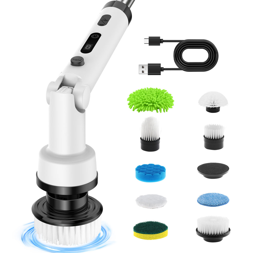 Wireless Electric Cleaning Brush with Rotating Heads