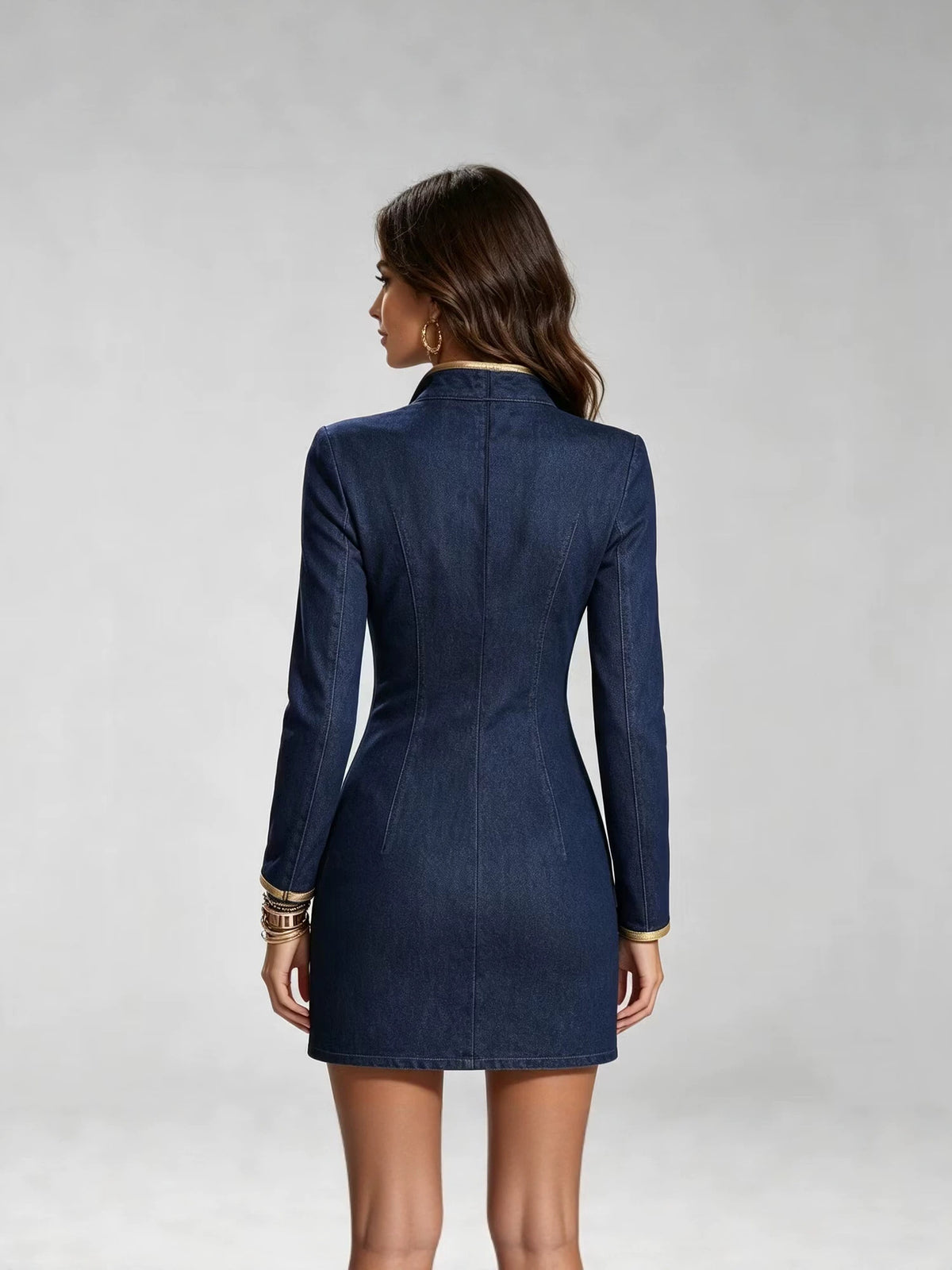 Women Long Sleeve Denim Dress