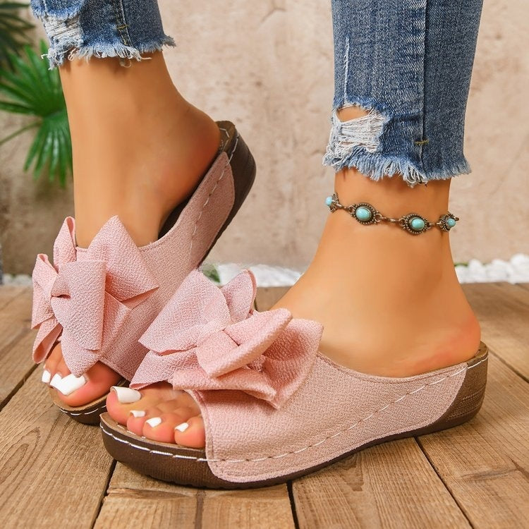 Bowknot Wedge Sandals