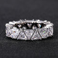 Triangle Zircon Ring with Full Diamond Inlay