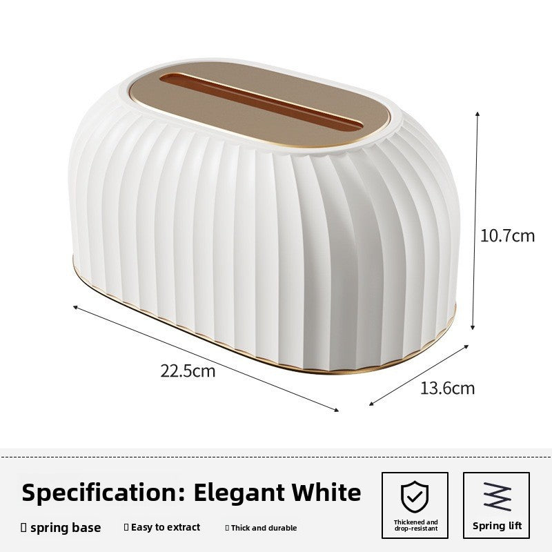 Striped Tissue Box with Spring Base