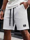 Mens Striped Breathable Casual Shorts