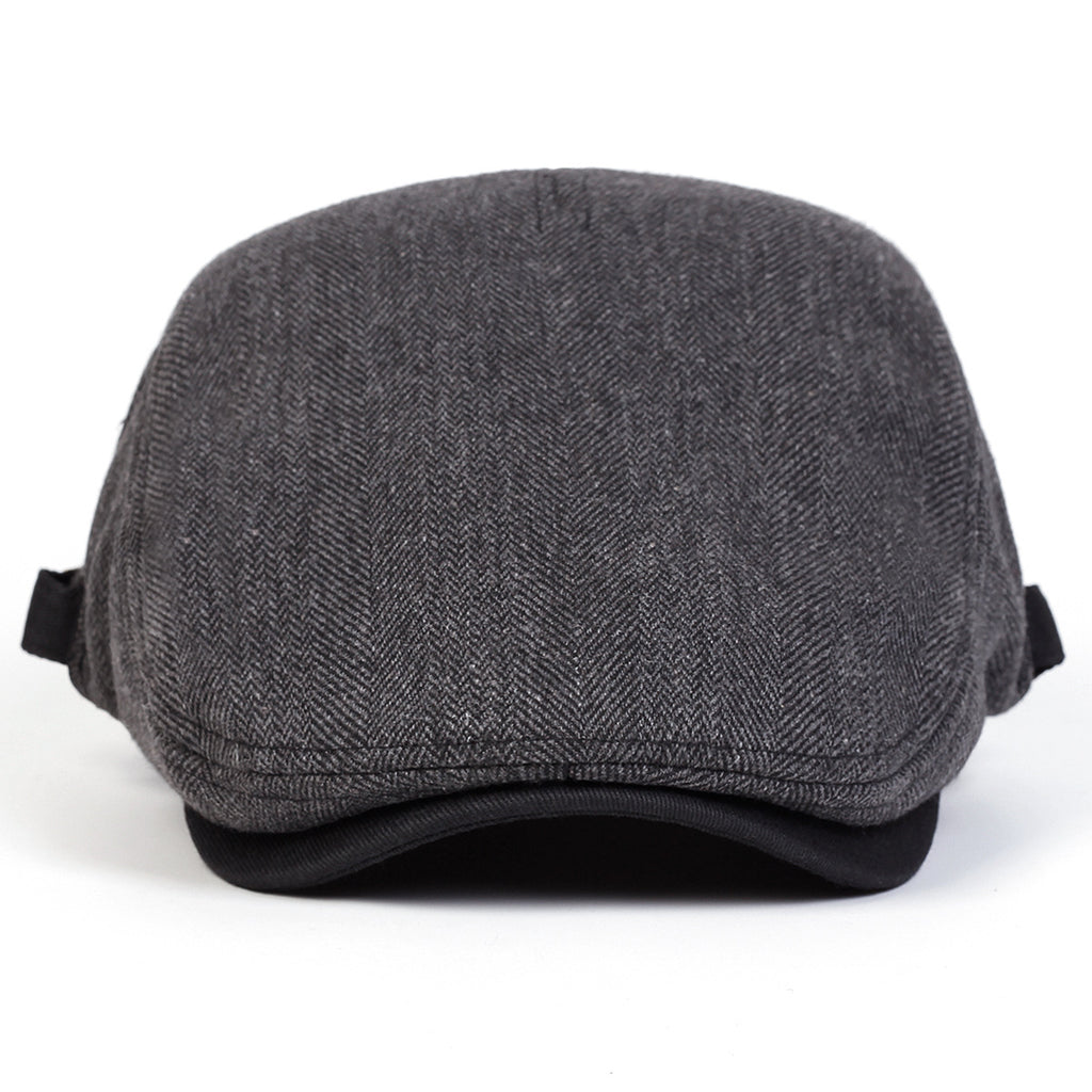 Herringbone Flat Cap Mens Retro Casual Hat