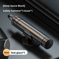 Automobile window-breaking device with multi-functional glass cutting capabilities