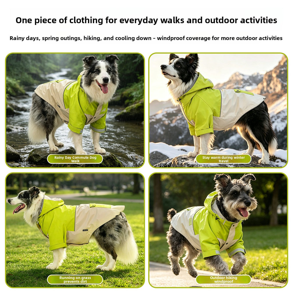 Dog Hooded Jacket Windproof Waterproof Pet Raincoat