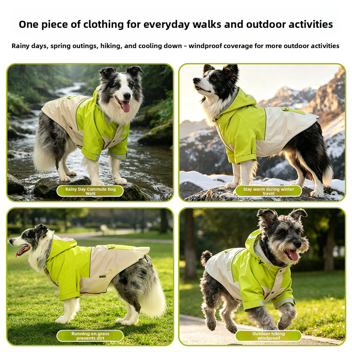Dog Hooded Jacket Windproof Waterproof Pet Raincoat