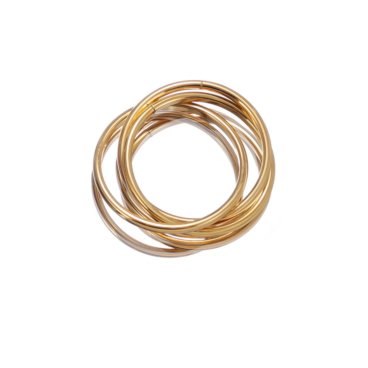 Three Ring Interlocking Titanium Steel Rotating Rings