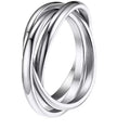 Three Ring Interlocking Titanium Steel Rotating Rings