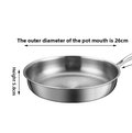 Titanium Frying Pan Uncoated Stainless Steel Base
