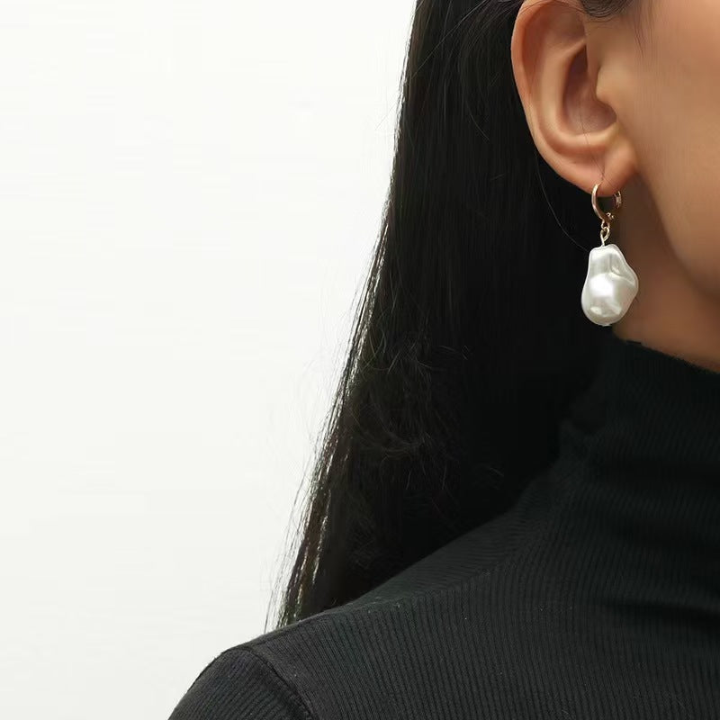 Irregular Baroque Pearl Earrings