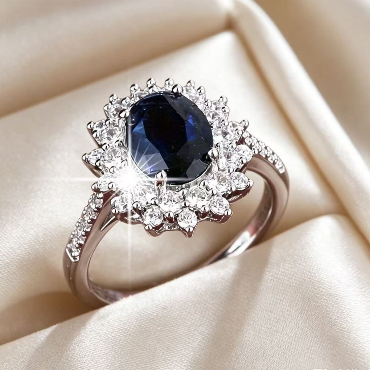 Floral Zircon Inlay Fashion Ring
