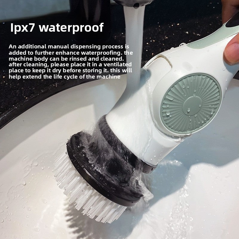 Electric cleaning brush automatic rotating gap brush telescopic rod multifunctional