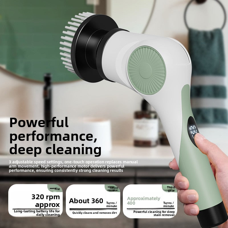 Electric cleaning brush automatic rotating gap brush telescopic rod multifunctional