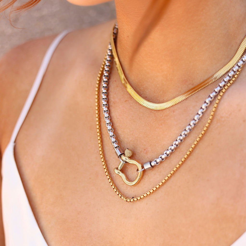 Horseshoe Buckle Stainless Steel Necklace