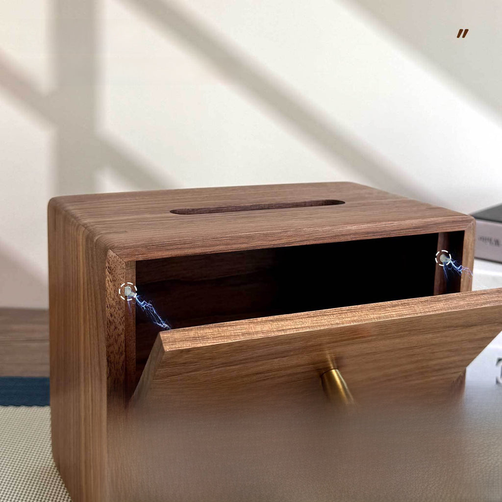Remote Control Wooden Tissue Storage Box