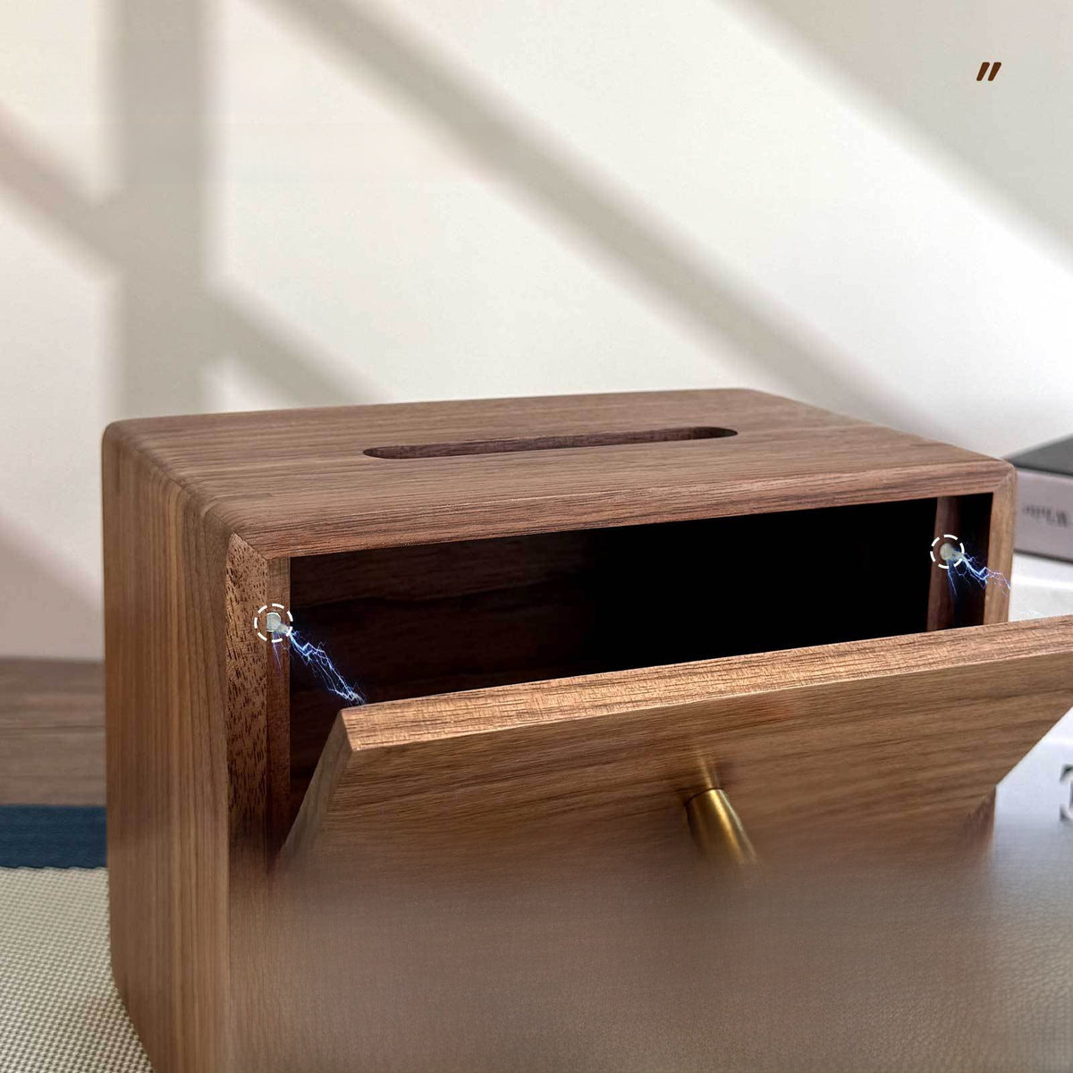 Remote Control Wooden Tissue Storage Box
