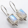 Retro Luxury Natural Moonstone White Sapphire Drop Earrings for Women