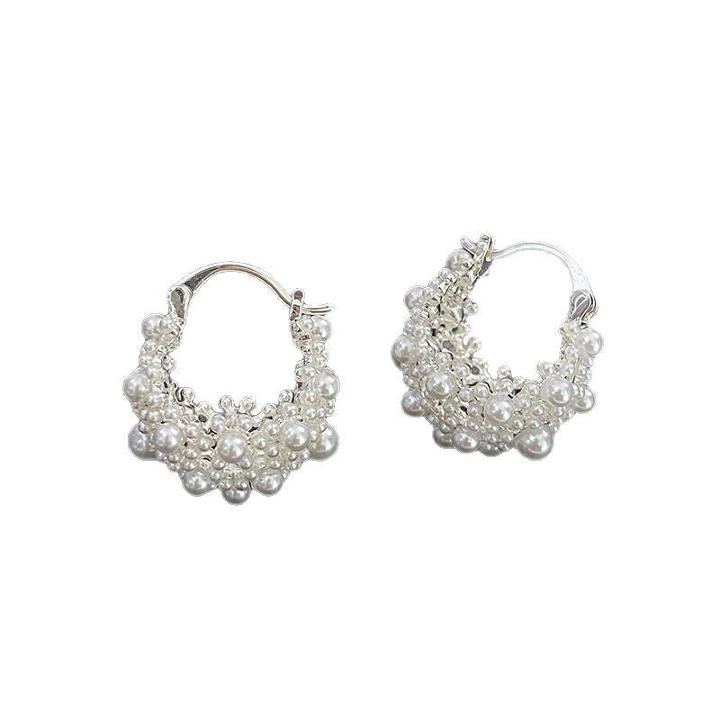 Hollow flower basket earrings