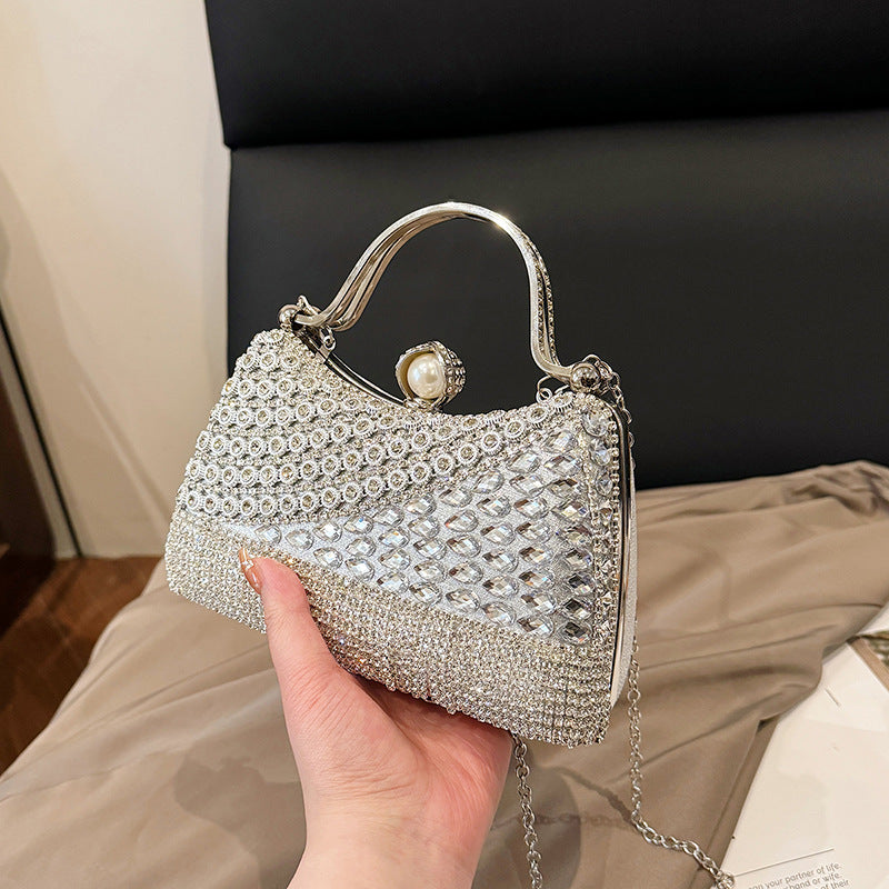 Rhinestone Chain Tassel Shoulder Bag