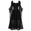 Witch Style Long Dress with Flare Sleeves