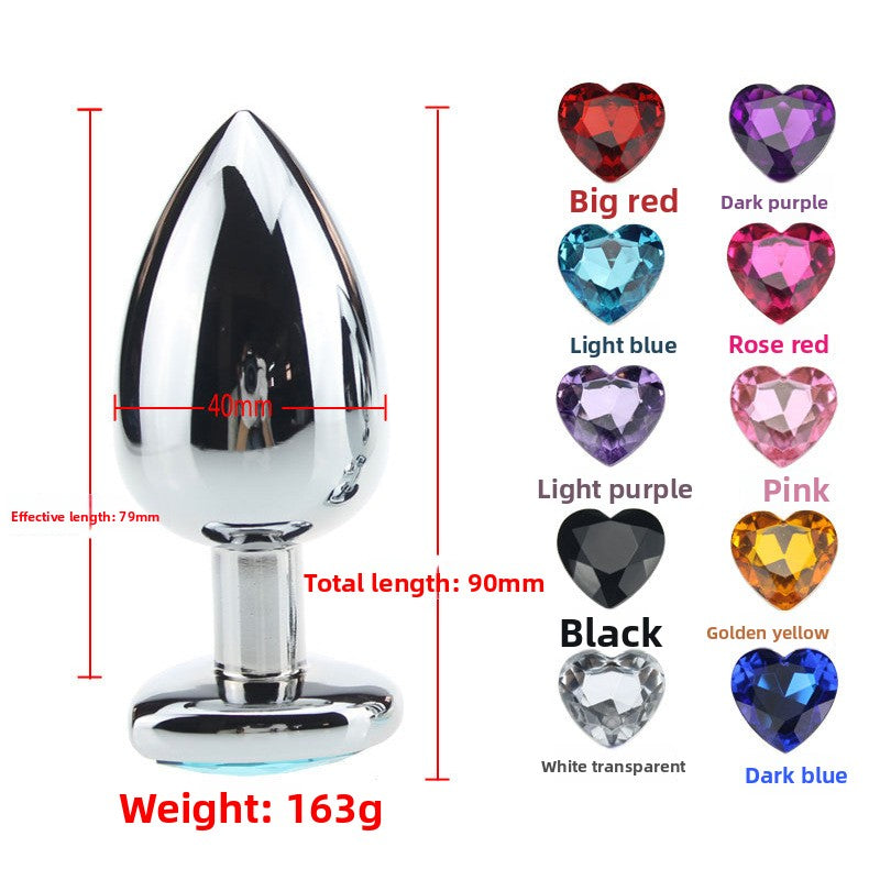 Heart-Shaped Metal Anal Plug Sex Toy