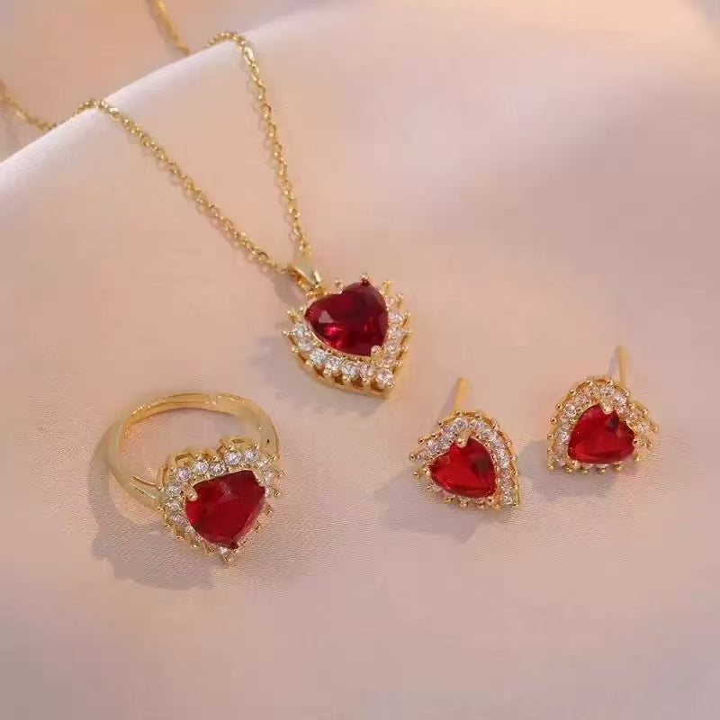 Titanium steel necklace pendant set with elegant design