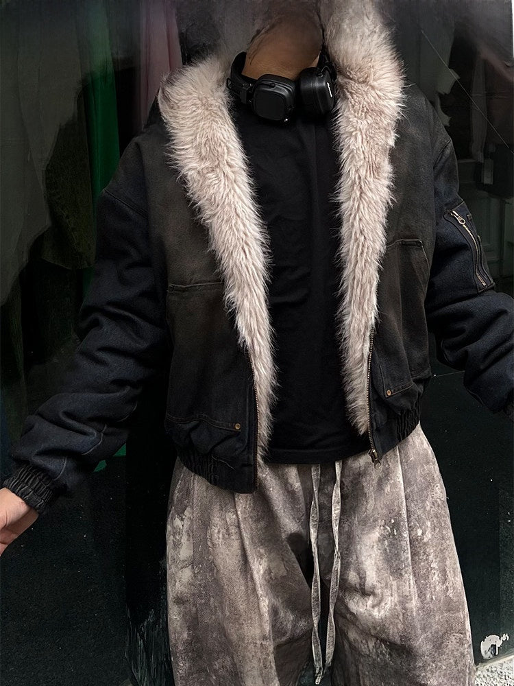 Retro Fleece-Lined Cotton Jacket