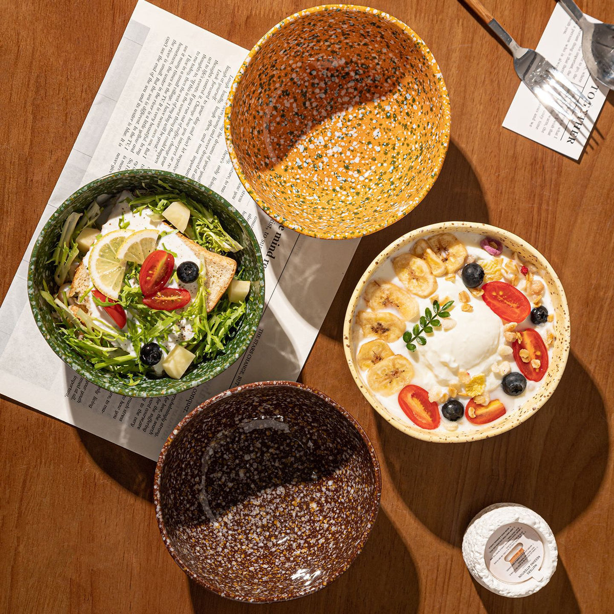Splash Ink Ceramic Yogurt Bowl