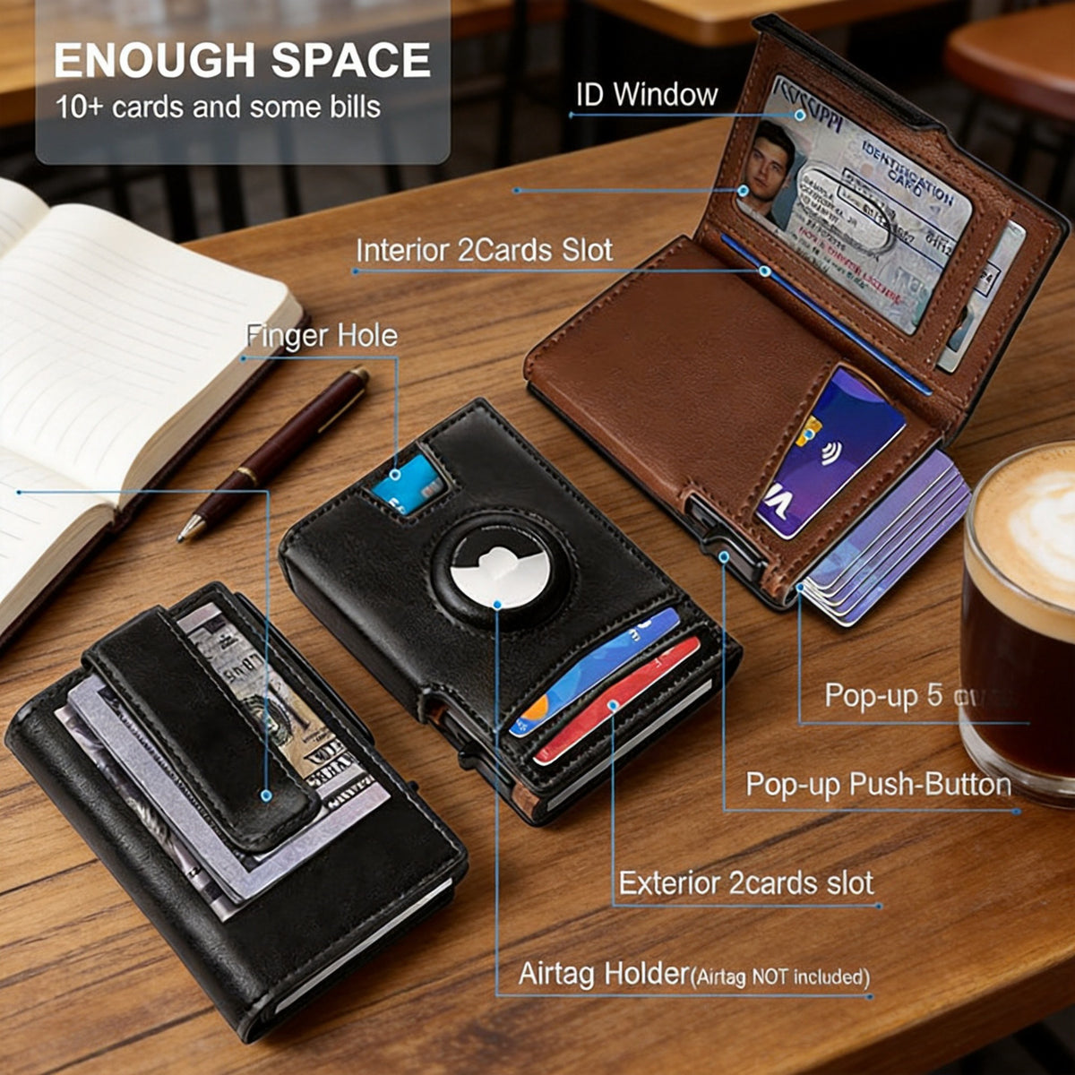 Ultra-Thin Magnetic Flip RFID Wallet