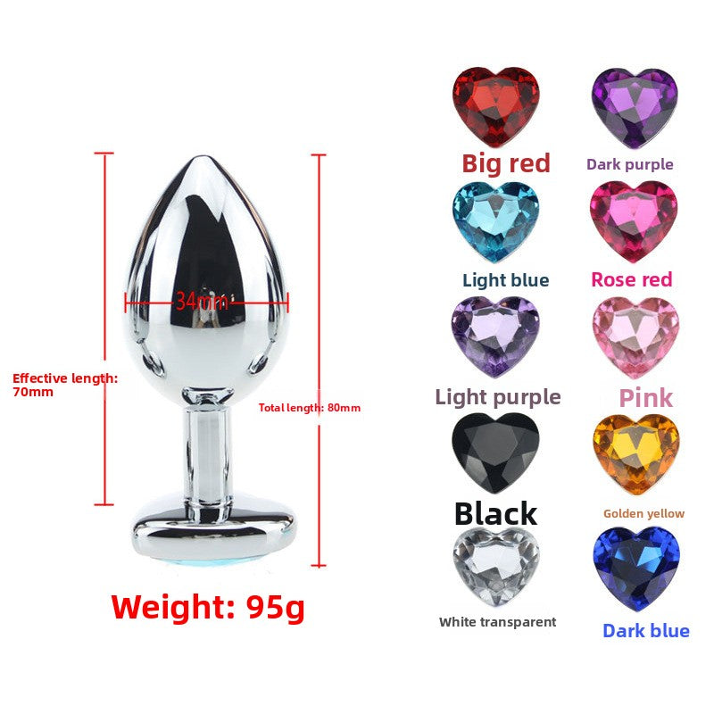 Heart-Shaped Metal Anal Plug Sex Toy