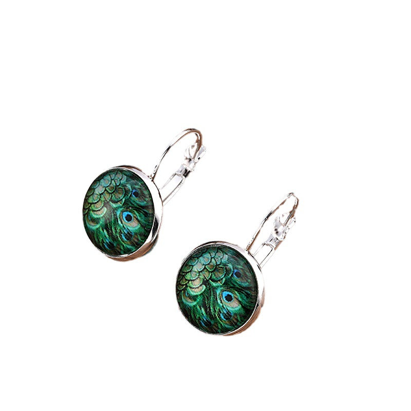 Creative Glass Earrings with Nature Patterns