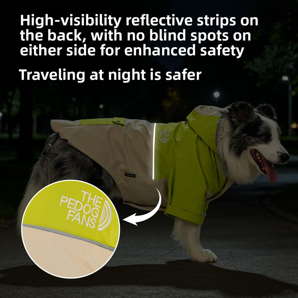 Dog Hooded Jacket Windproof Waterproof Pet Raincoat