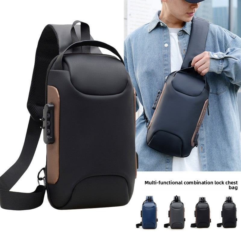 Password Lock Men's Chest Bag