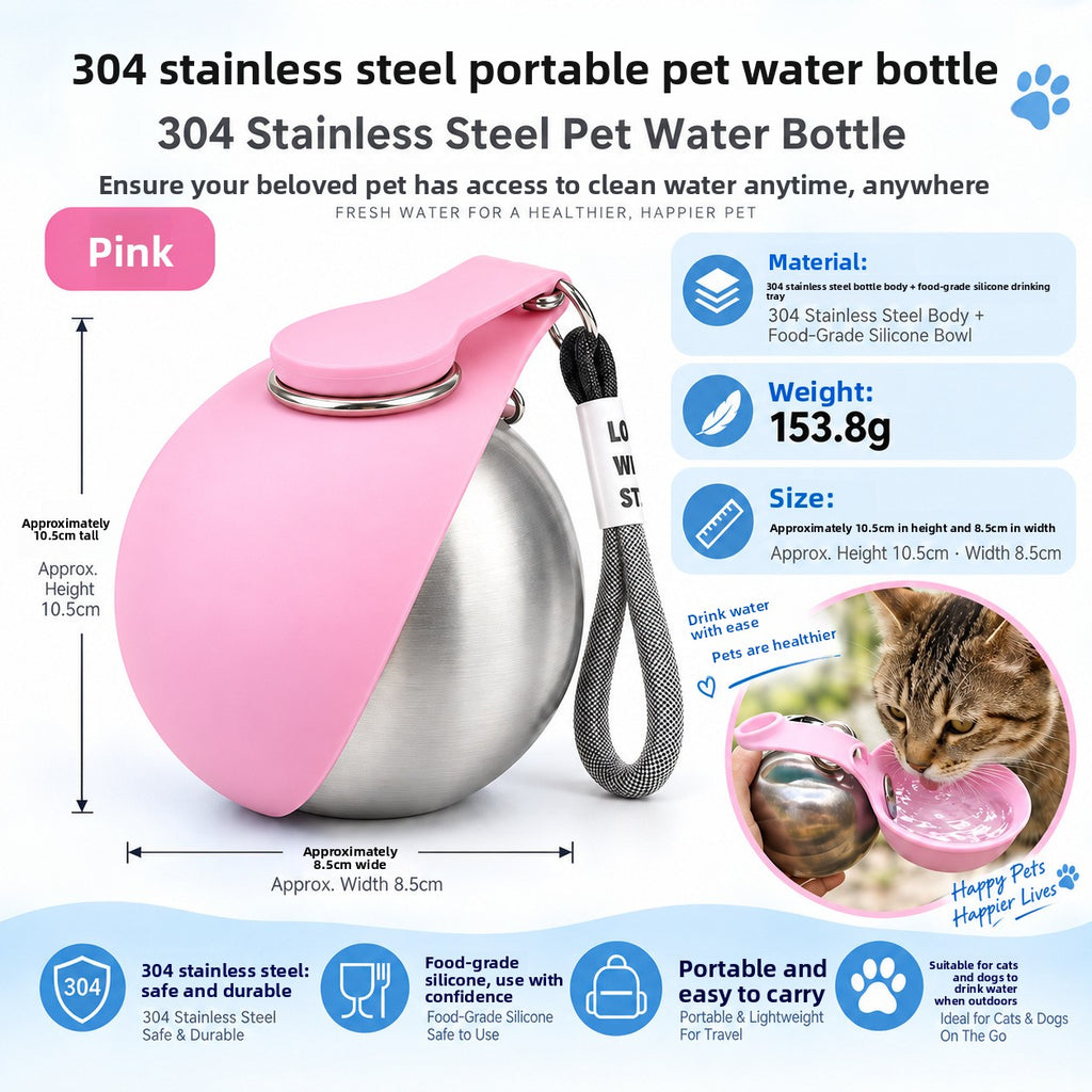 Portable Pet Water Bottle with Lanyard