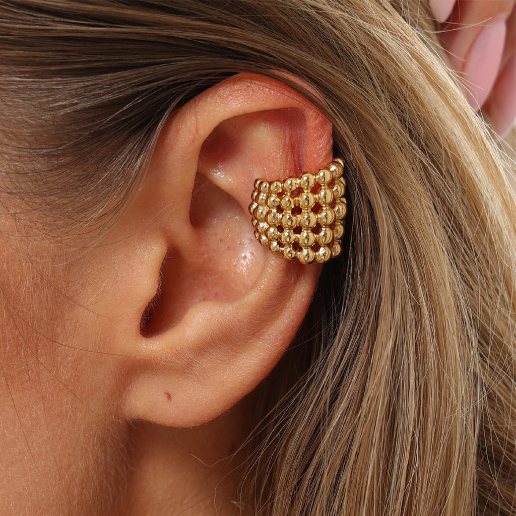 stainless steel multi-layer bead spliced ear cuff